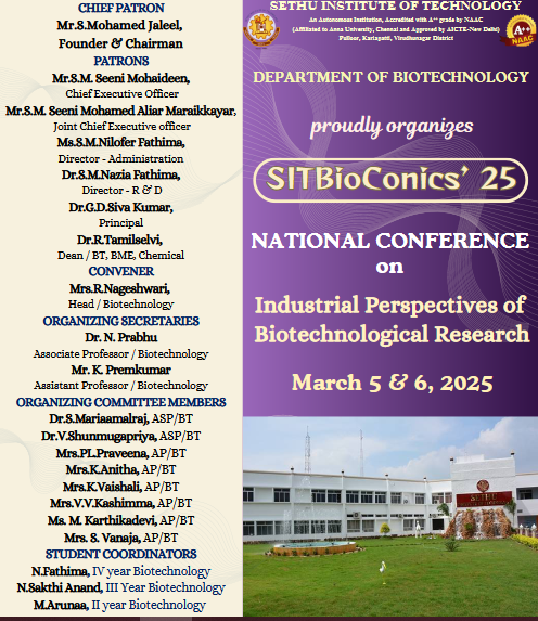 Two Days National Conference on Industrial Perspectives in Biotechnological Research 2025